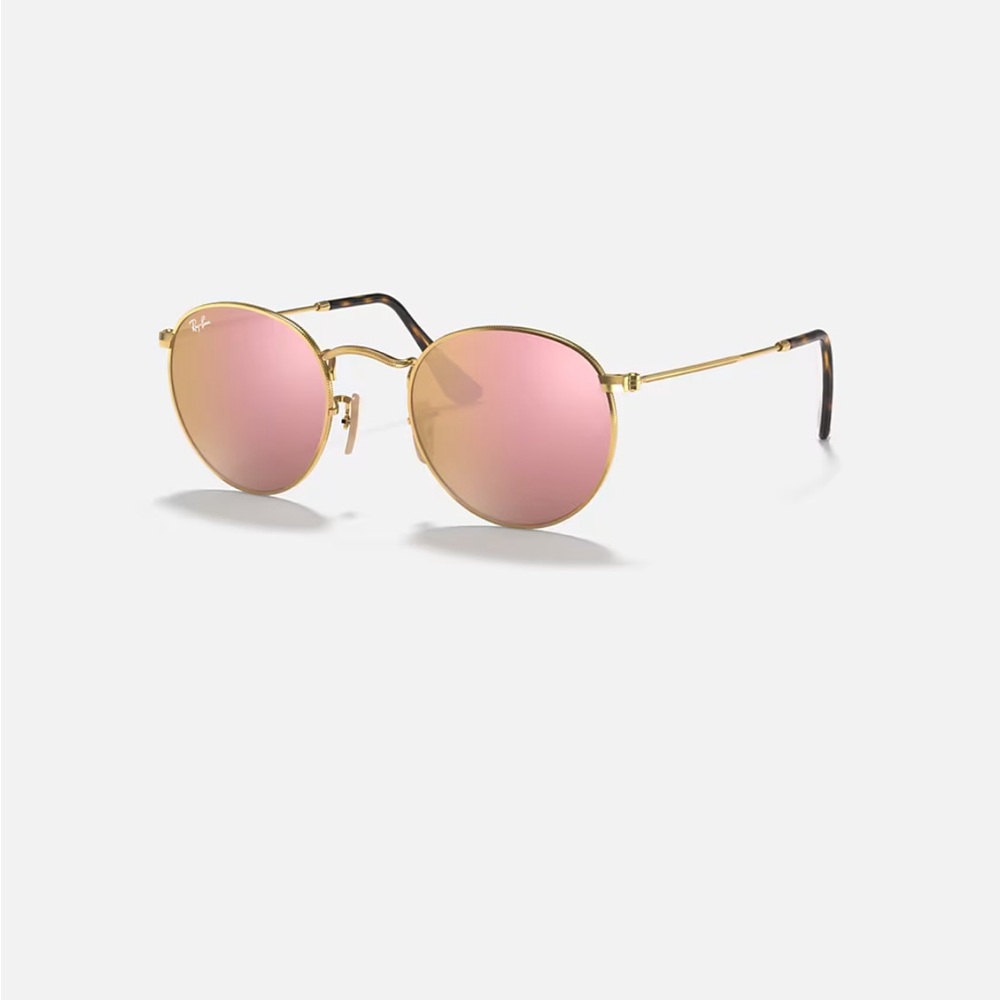 Ray-Ban Gold Frame Sunglasses with Pink Lenses - Picture 3 of 3